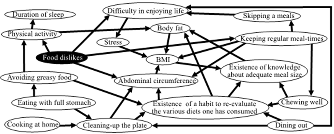 Analysis of the Factors Controlling the Abdominal Circumferences in Japanese High School Students Using the Bayesian Network